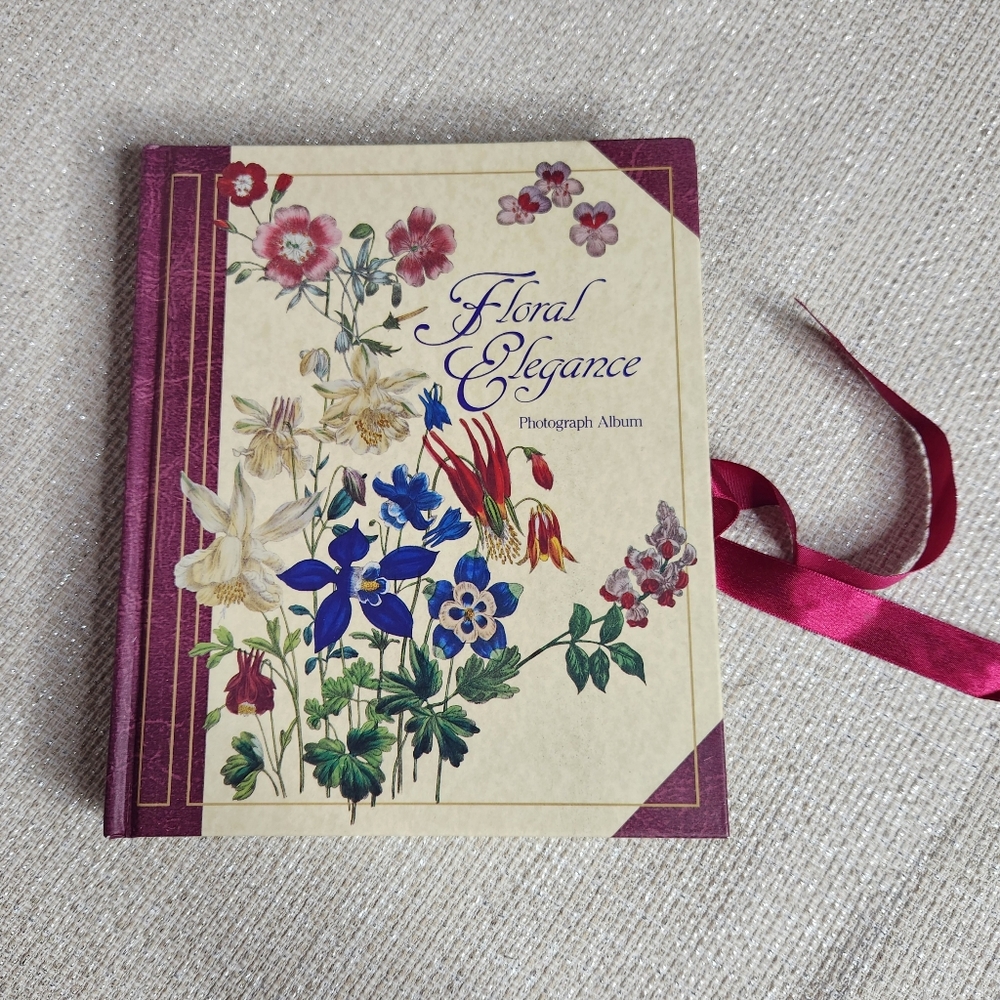 Vintage Floral Elegance Photo Album Illustrated Victorian Theme Photograph Book